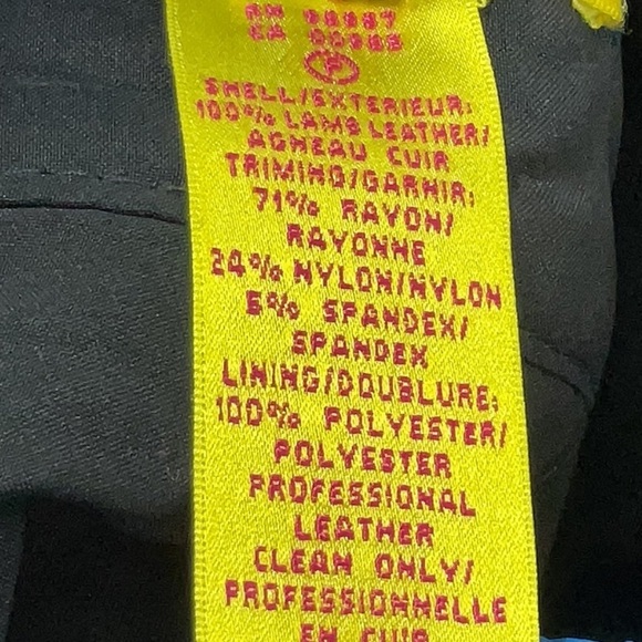 CATHERINE MALANDRINO Black Brown Leather Contrasted Pencil Skirt Size 4 Small S - Picture 5 of 6